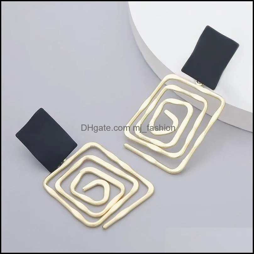 creative simple metal back shape geometric charm earrings womens drop earring retro party jewelry accessories