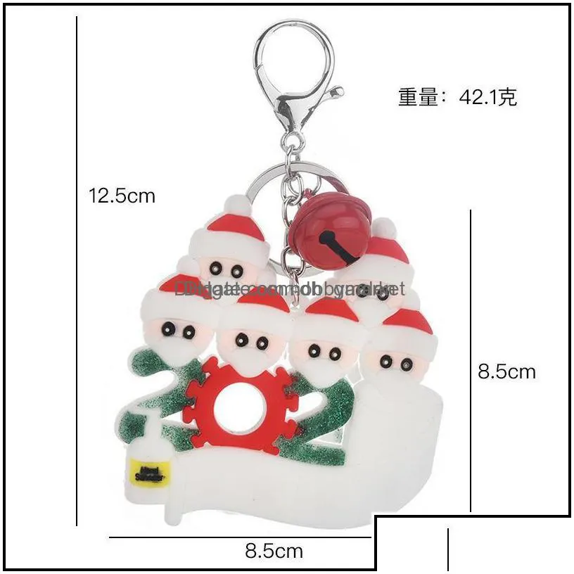 key rings jewelry 2021 fashion keychain christmas tree pendant soft plastic mask small snowman gift drop delivery z1vyu