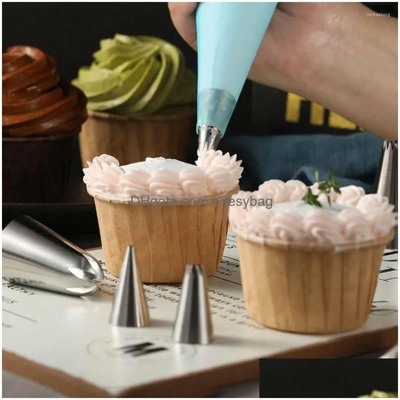 baking tools silicone rings couplers cake decorating piping bags and tips set scrapers reusable pastry cream nozzles