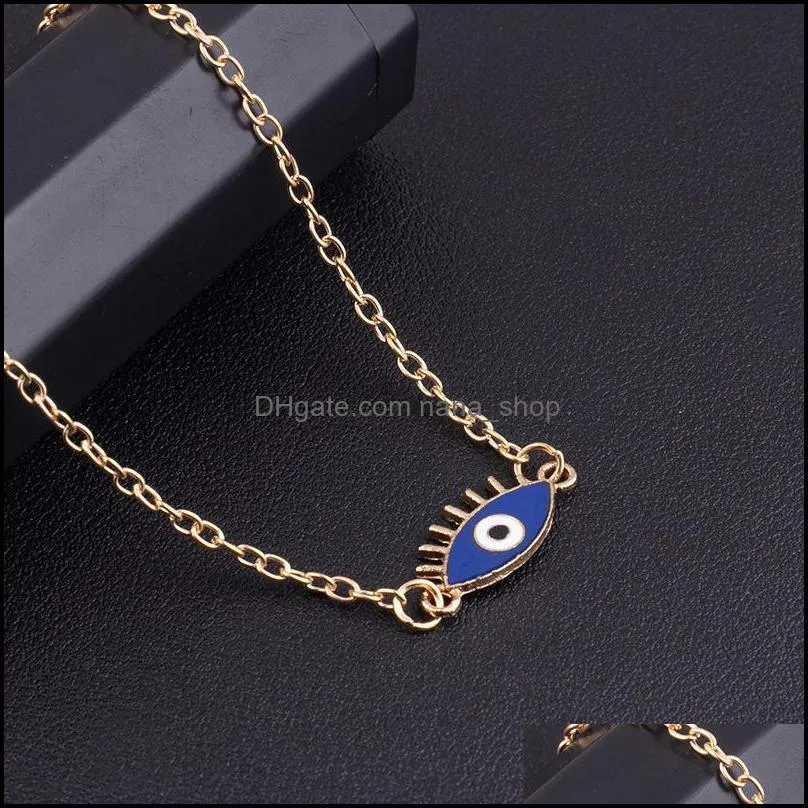 european and american blue eyes pendant necklace turkey evil eye necklaces gold fashion personalized clavicle chain jewelry