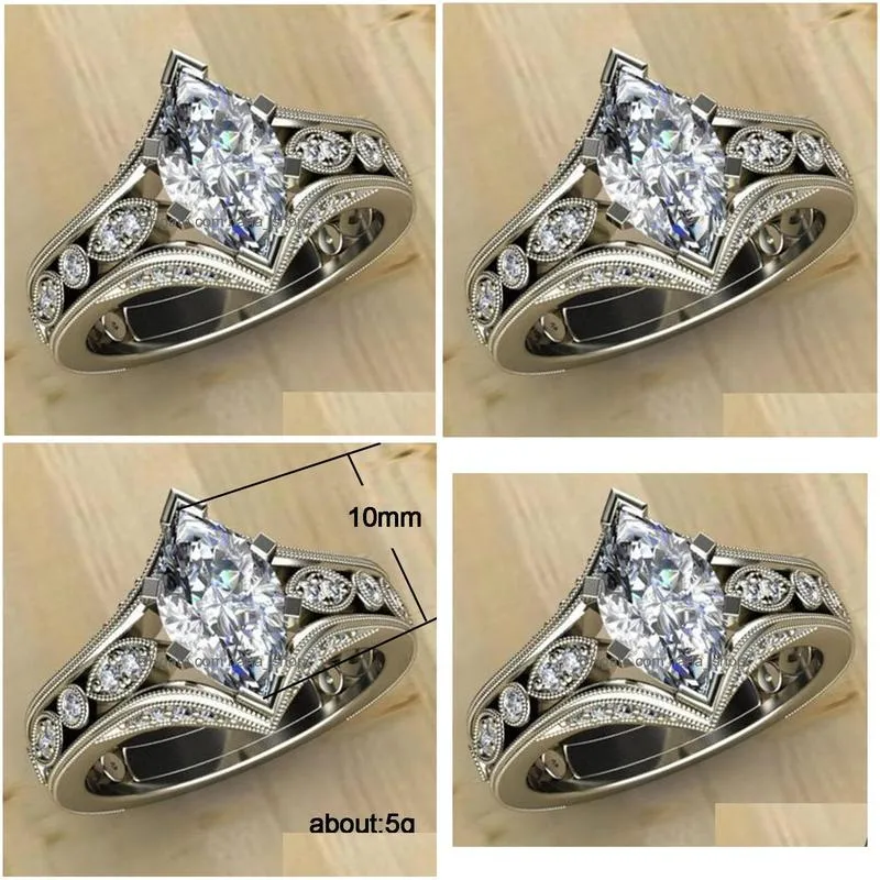 fashion jewelry hollow out ring horse eye zircon ring