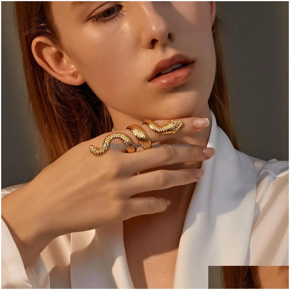 fashion jewelry retro cool snake ring punk exaggerated snakes rings