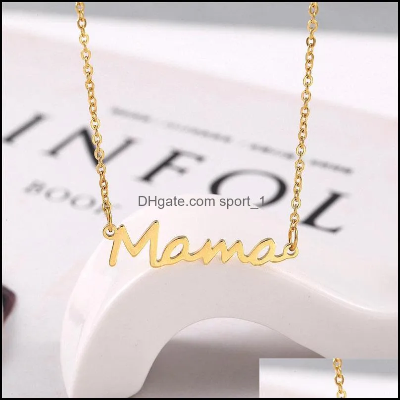 2019 high quality stainless steel letter mama necklace mothers love pendant jewelry necklace for moms mothers day gifts