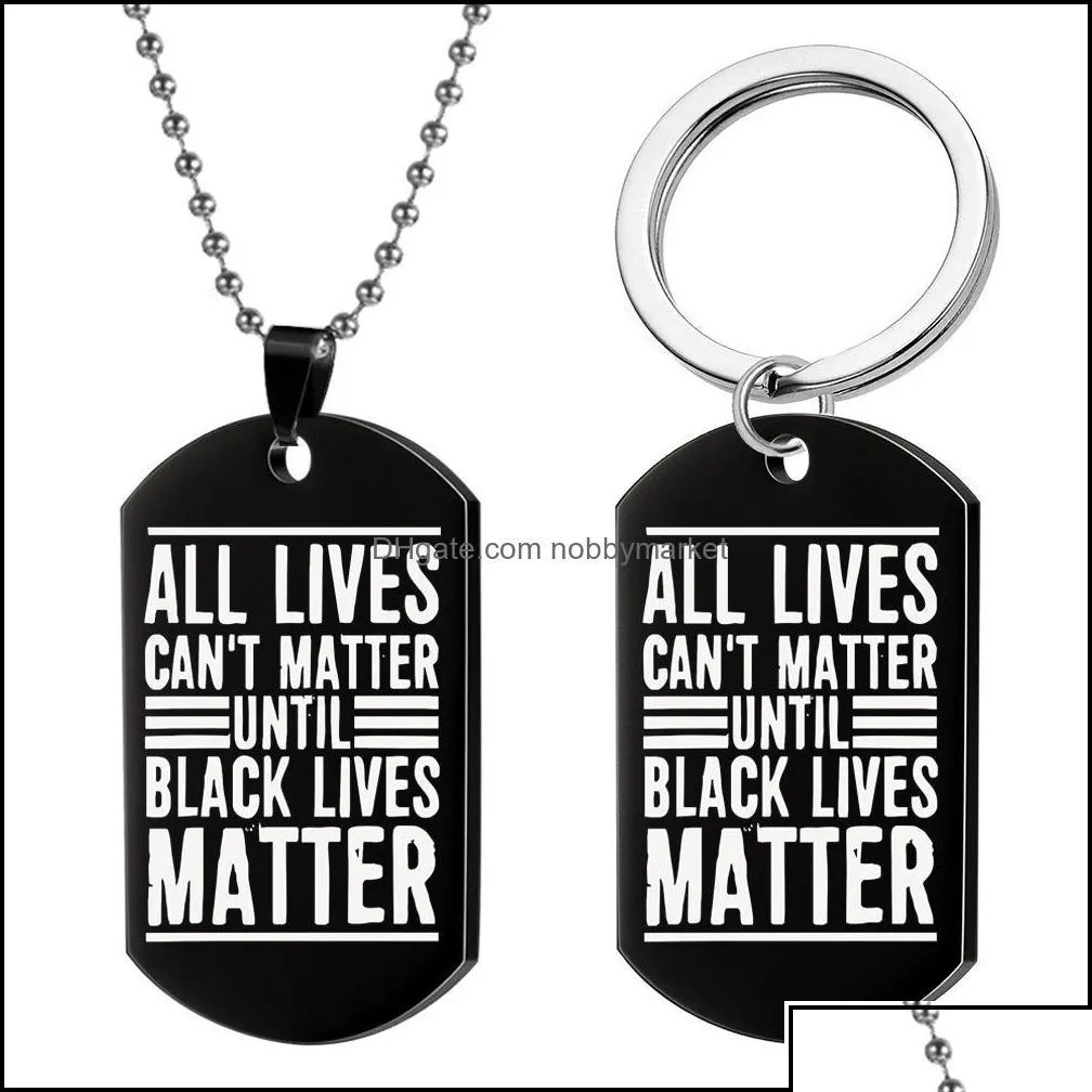 key rings jewelry stainless steel keyrings bag charm black lives matter women pendant necklaces keychain ring aessories men fashion blm