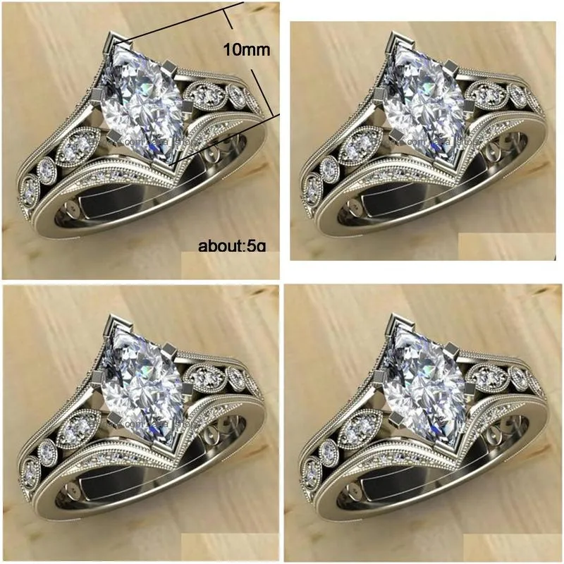 fashion jewelry hollow out ring horse eye zircon ring