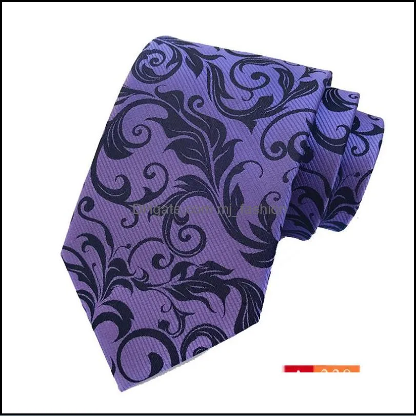 fashion accessories neck ties polyester jacquard flower pattern men business wedding male necktie dress gift 8cm