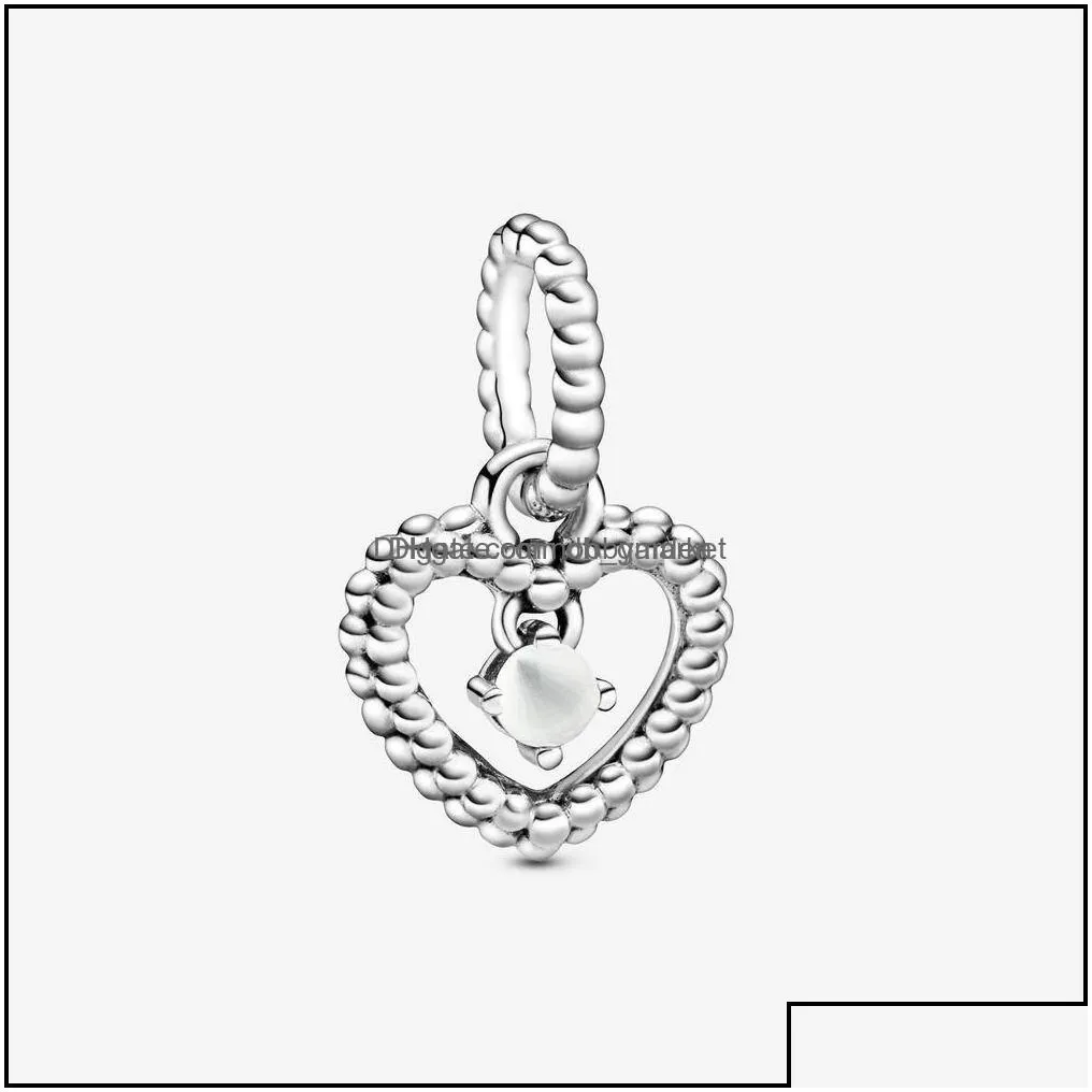 charms jewelry findings components real 925 sterling sier 12 months beaded heart dangle fit pandora bracelet necklace pendant charm diy