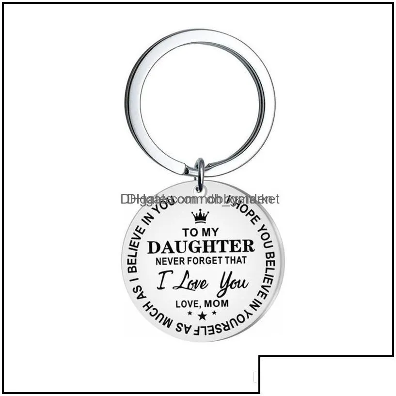 key rings jewelry i love you forever keychain inspire my son daughter keyring bag hangs ring fashion letter keychains drop delivery 2021