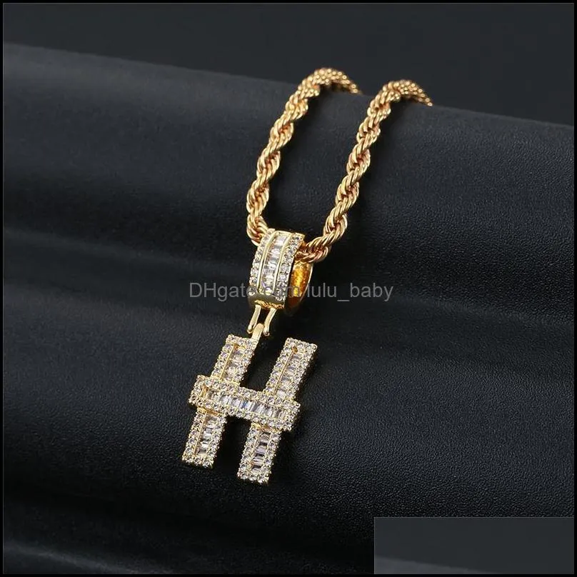 women letter pendant necklace bling jewelry gold plated 26 alphabet rhinestone necklaces choker hip hop chains p339fa