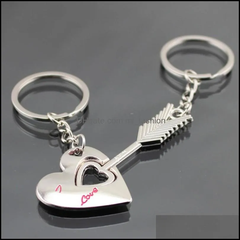 creative fashion women men keyring couple keychain lovers cute key ring holder love heart friends gift wedding favors