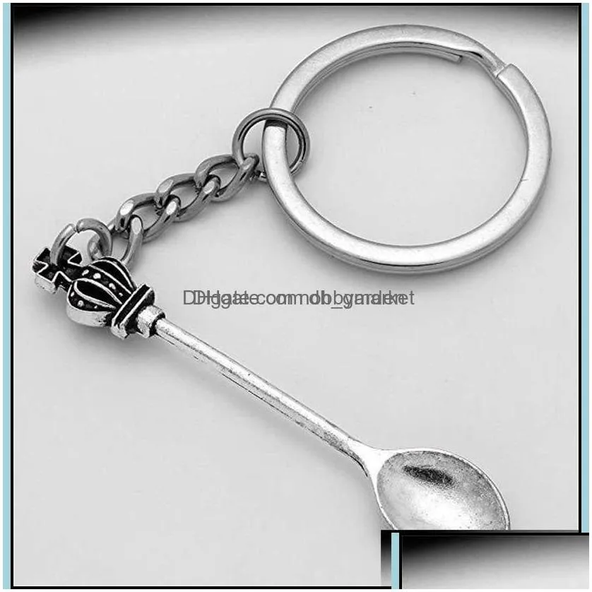 key rings jewelry snuff wonderland crown inspired mini tea spoon chains keychain personality creative 470c3 drop delivery 2021 p17xt