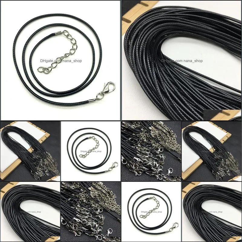 black leather cord 45cm chain necklace black leather rope pendant rope jewelry accessory