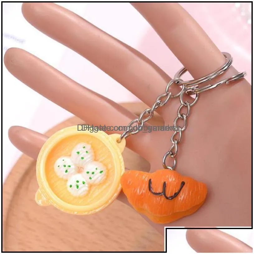 key rings jewelry kawaii emation food steamers keychains bag pendant mti styles keychain charms straps car drop delivery 2021 dongt