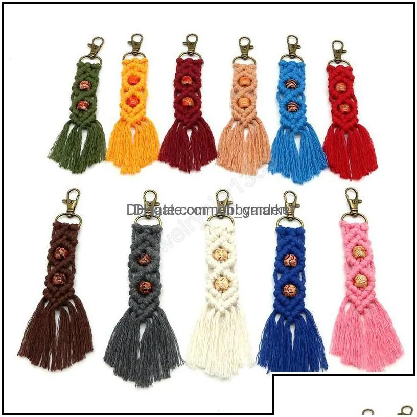 key rings jewelry rame tassel keychain for women boho chains handmade fringe bag charm gift friends aessories drop delivery 2021 hfxkc