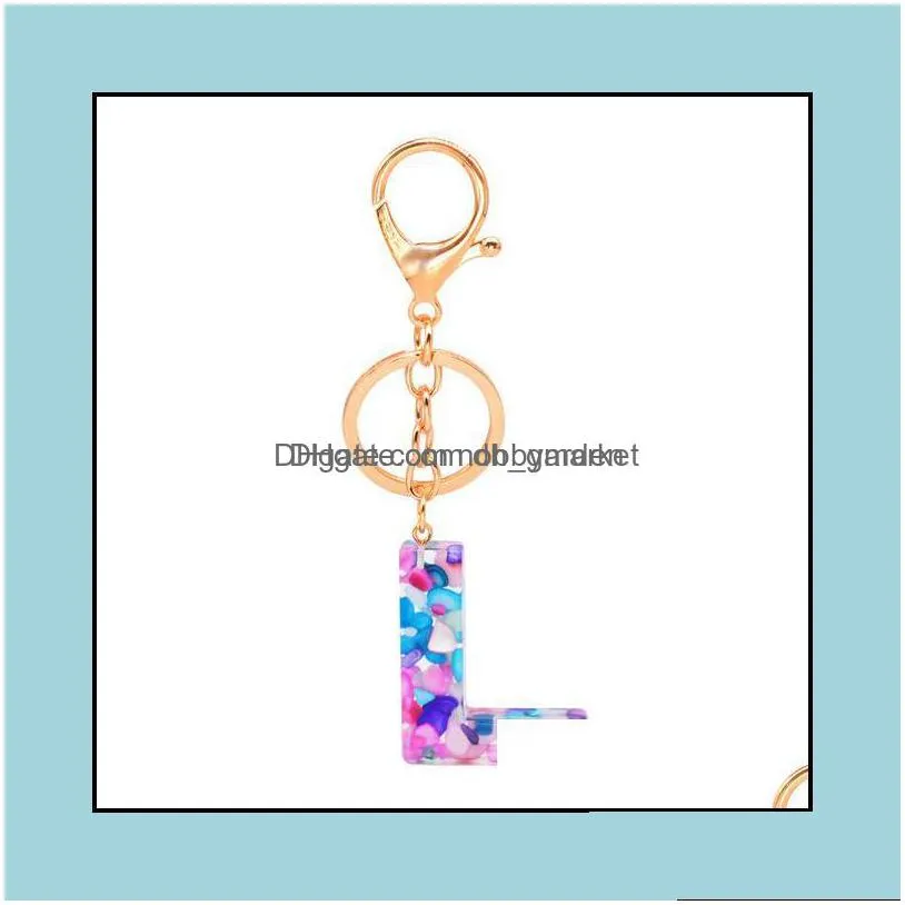 key rings jewelry fashion az letter keychain trendy creative colorf 26 english initial resin handbag keyring women gift drop delivery