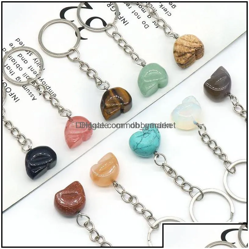 key rings jewelry healing reiki chakra natural stone skl pendant keychain crystal chakras quartz chains aessories 472c3 drop delivery 2021