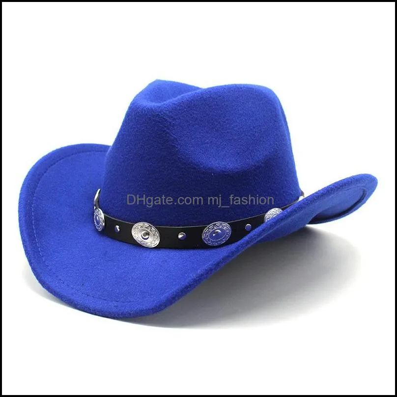 autumn western  hat felt bowler fedora men women simple wide brim  jazz cap four seasons cowgirl cap
