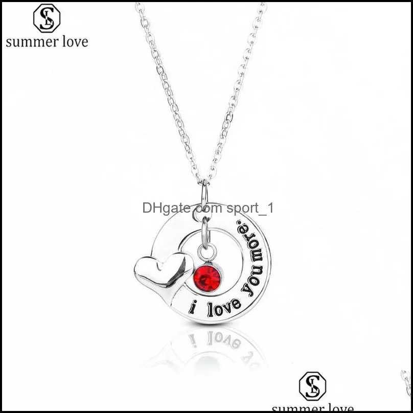 12 month birthday stones necklace stainless steel pendant necklace fashion jewelry for women gift wholesalez