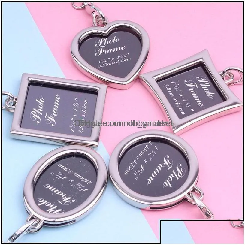 key rings jewelry creative po frame couple keychain personality chain gifts 5 styles ring can be customized lettering drop delivery 2021