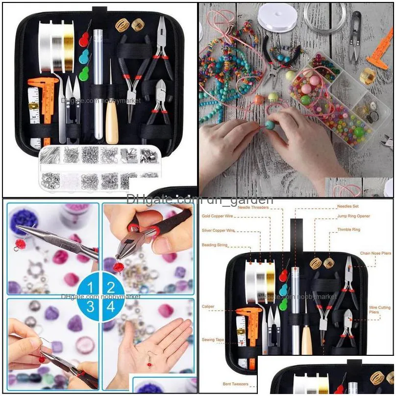 jewelry pouches making supplies kit with tools wires and findings for repair beading drop delivery 2021 pouches bags packaging display