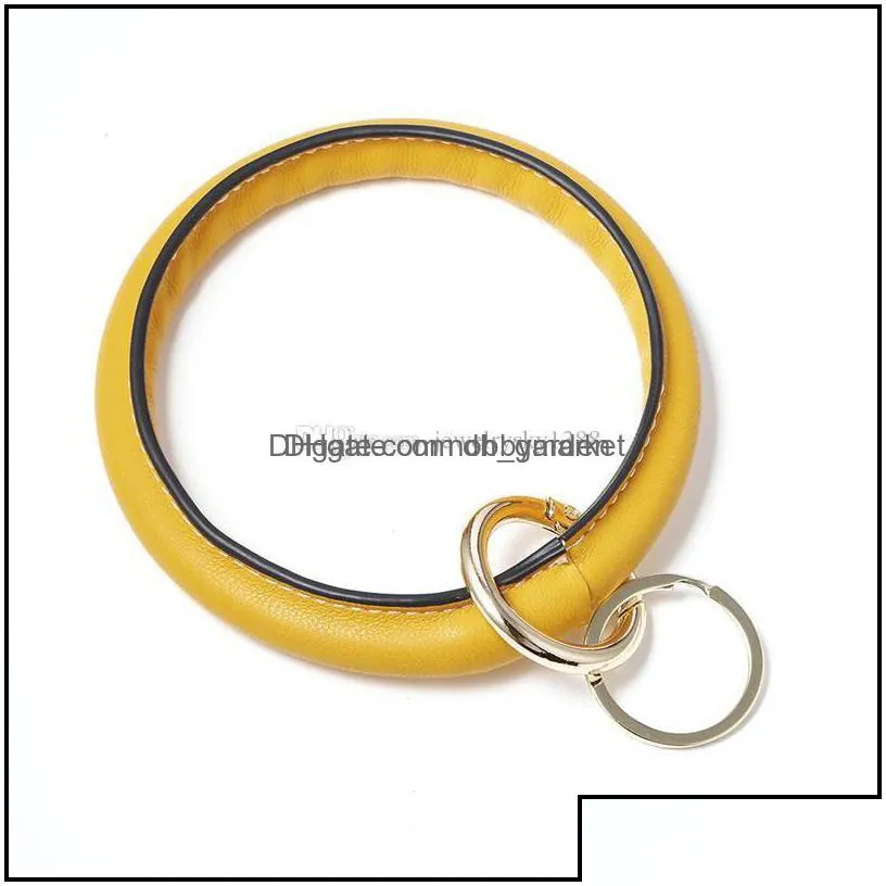 key rings jewelry charm keyrings leather wrap bracelets pendants chain bangles keys ring holder wristbands diy wristlet car keychains