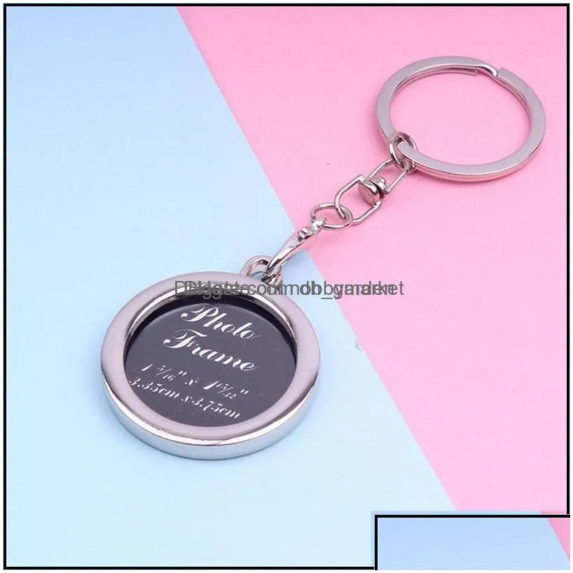 key rings jewelry creative po frame couple keychain personality chain gifts 5 styles ring can be customized lettering drop delivery 2021