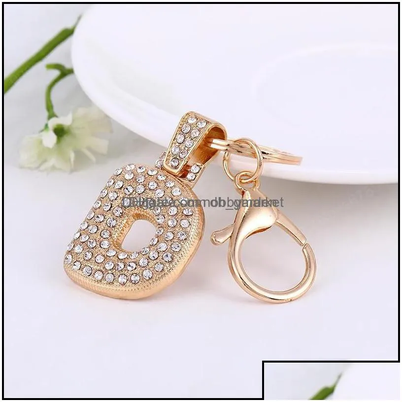 key rings jewelry az letter chain creative rhinestone crystal 26 english initial resin handbag keyring aessories for women drop delivery