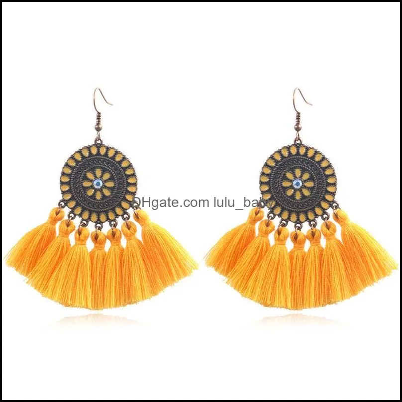 bohemian tassel earrings for women girls drop dangle fringed earring colorful layered eardrop handmade unique jewelry m551a f