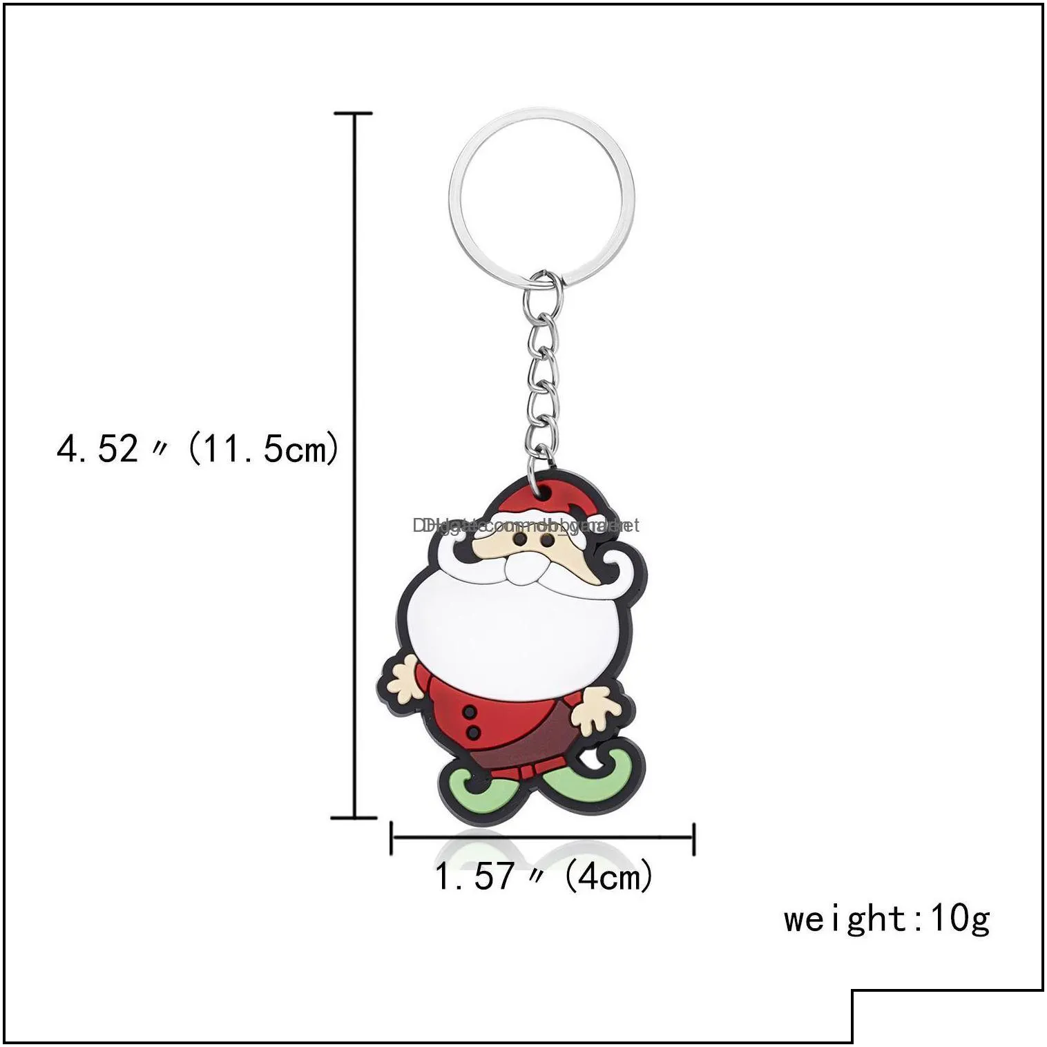 key rings jewelry cartoon christmas keychain plastic tree santa snowman ring holders bag hangs fashion aessories will and sandy drop