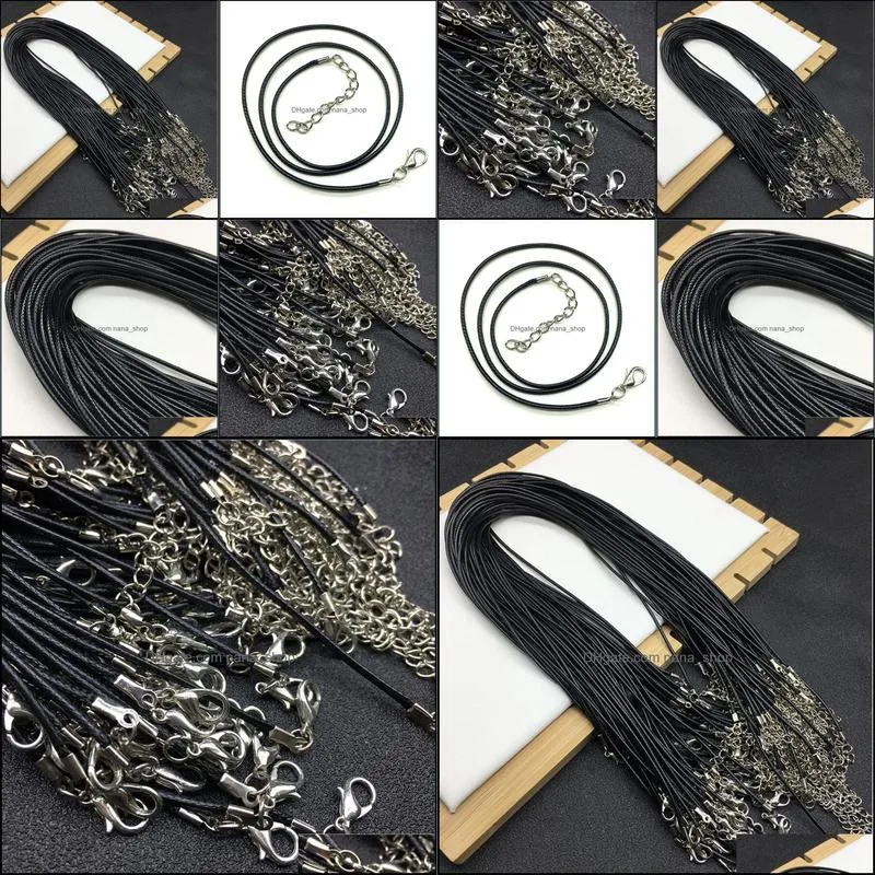 black leather cord 45cm chain necklace black leather rope pendant rope jewelry accessory