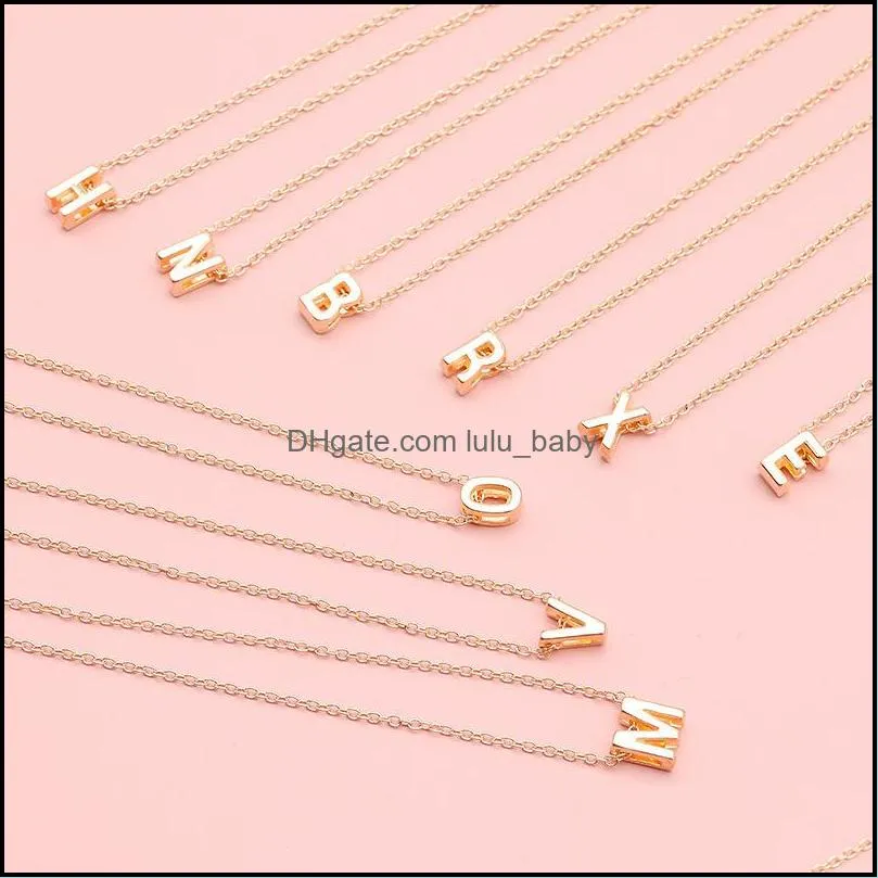 women 26 letters pendant necklace jewelry personalized alphabet chains fashion capital az necklaces for girls accessories