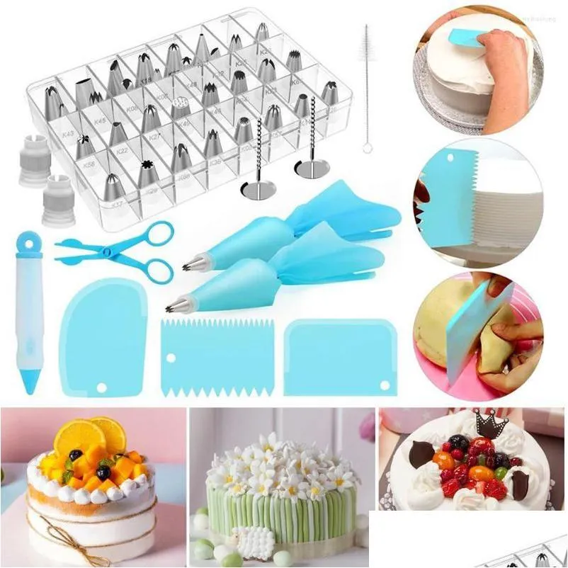 baking tools silicone rings couplers cake decorating piping bags and tips set scrapers reusable pastry cream nozzles