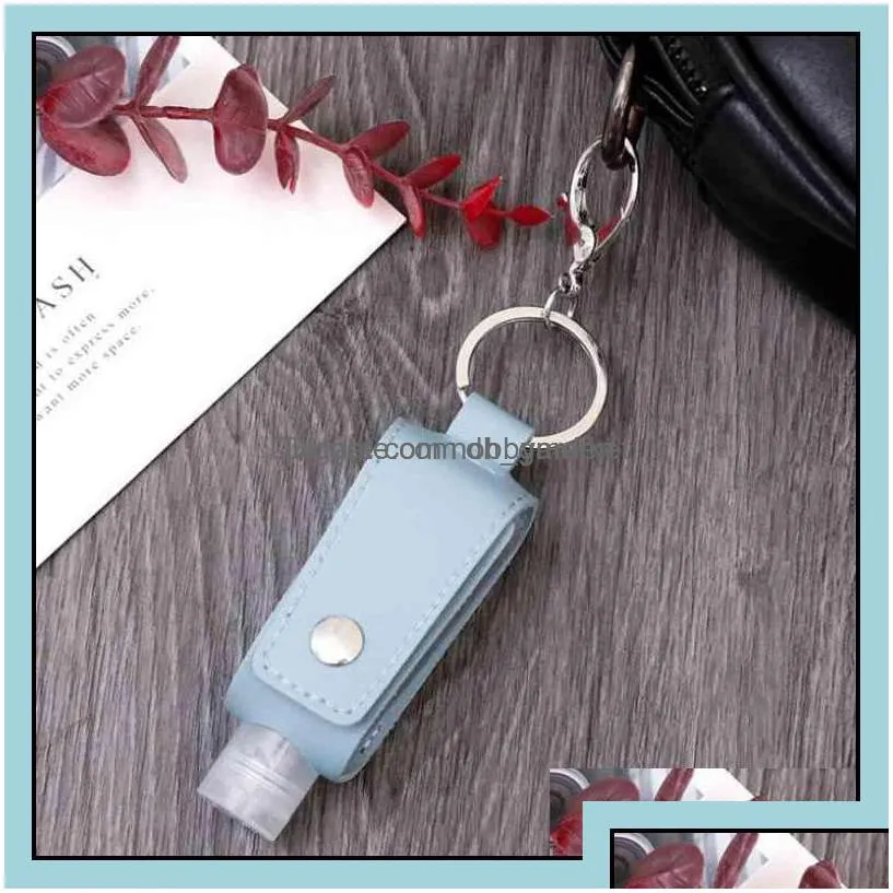 key rings jewelry cute keychain hand sanitizer leather holder mini handsanitizer with low moq drop delivery 2021 oyitk