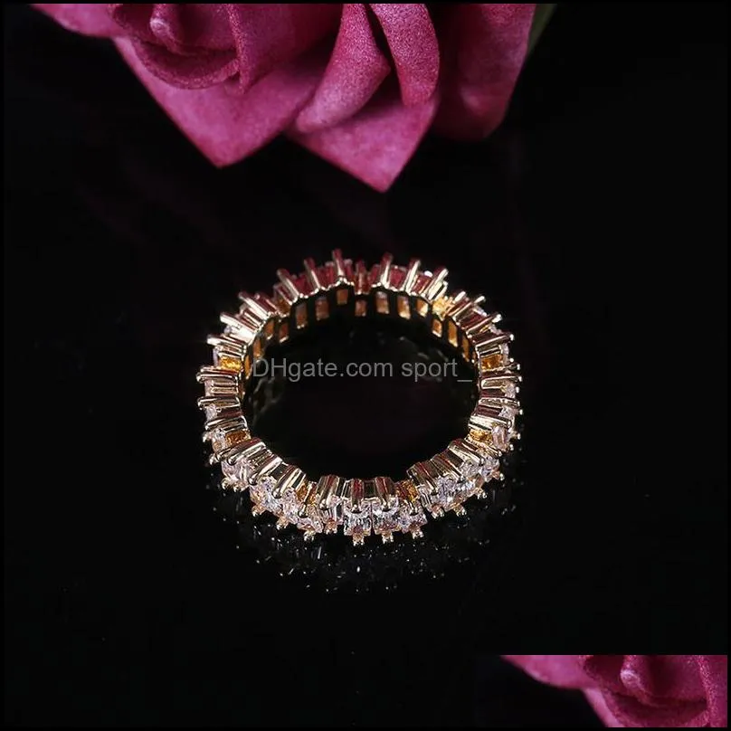 valentines day rainbow cz classic engagement wedding stack rings for women irregular zircon rings jewelry giftz