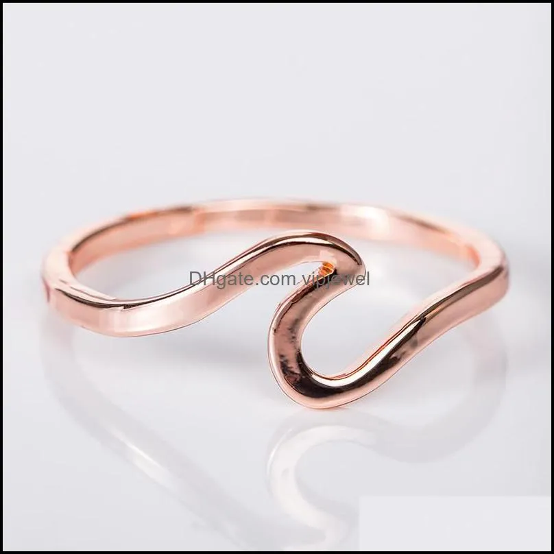 2020 wave alloy silver rings charms rose gold ring minimalist jewelry wedding rings for women valentines day gift wholesalez