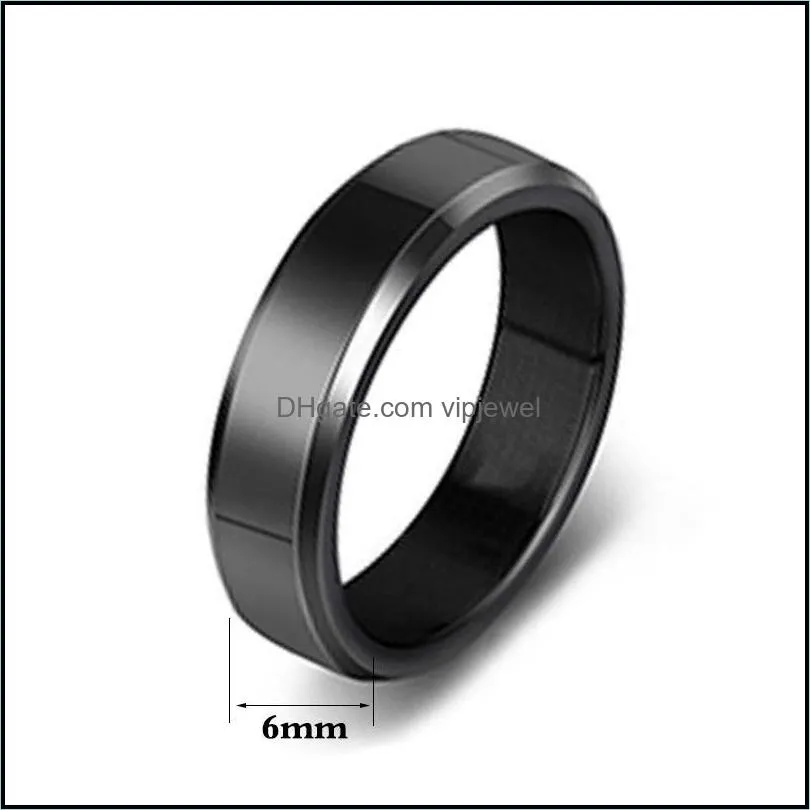 fashion 6mm stainless steel rings wedding band silver rings for men woman can diy engrave engagement rings fit size 513