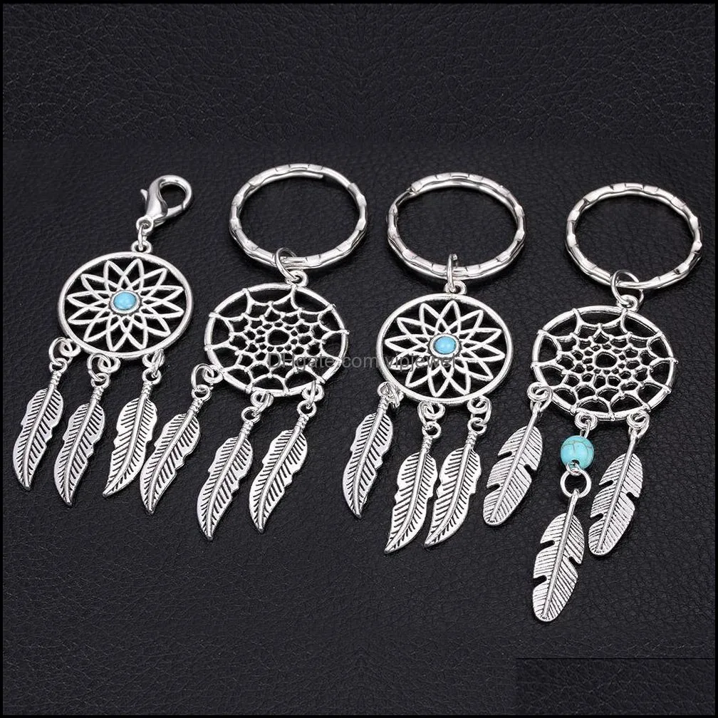 mini car keyring handmade dream catcher charm home decor keychain feather jewelry keyholder dreamcatcher pendant wall hanging