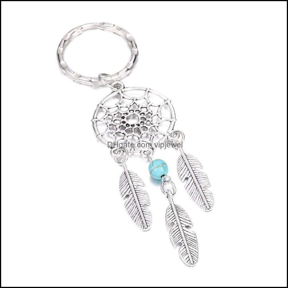 mini car keyring handmade dream catcher charm home decor keychain feather jewelry keyholder dreamcatcher pendant wall hanging