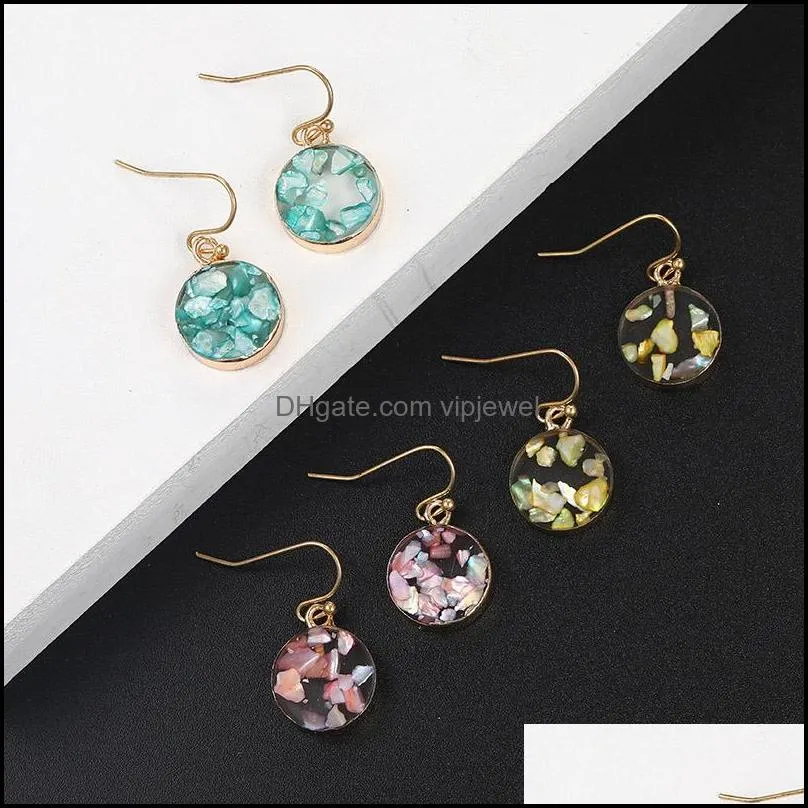  resin shell paper waterdrop dangle earring geometric golden plated dangles earring charm fashion jewelry for women girl y