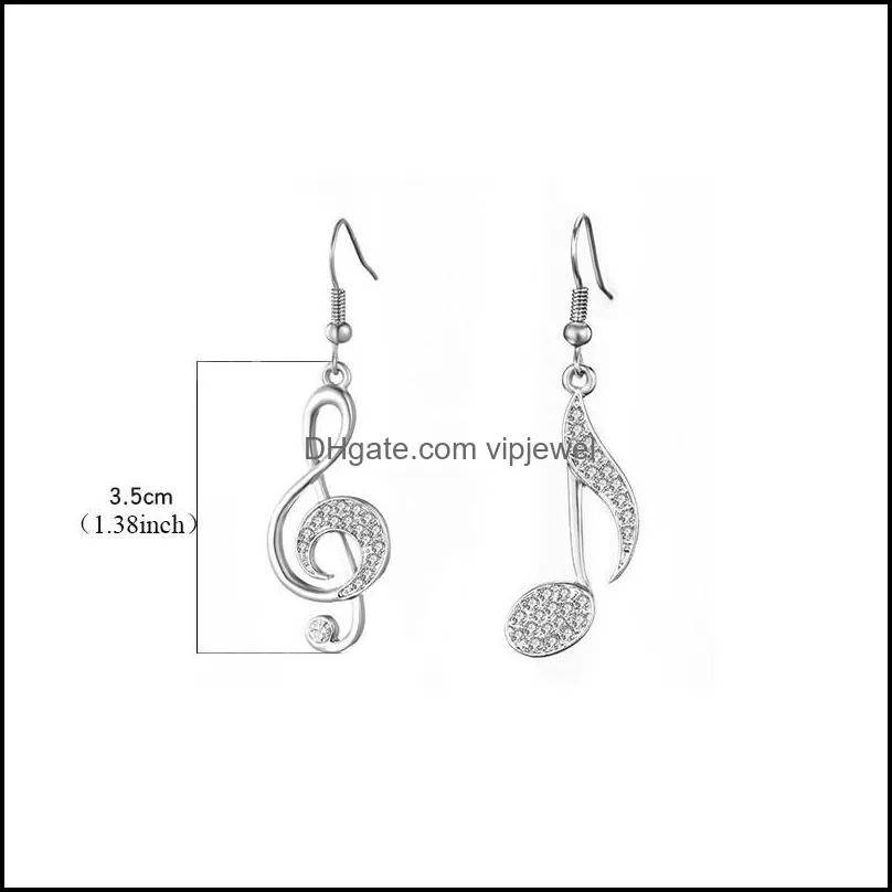 trendy treble eighth music clef note fish hook dangle earrings elegence women statement earrings as ladies valentines day giftz