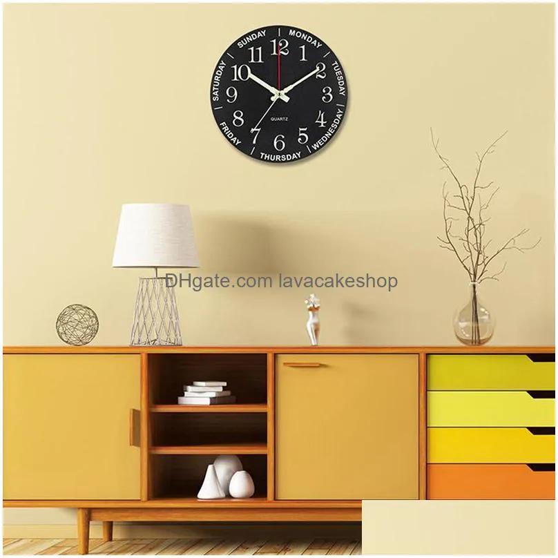 wall clocks glow in dark clock time of day the week luminous clock nonticking battery operated for bedroom living room