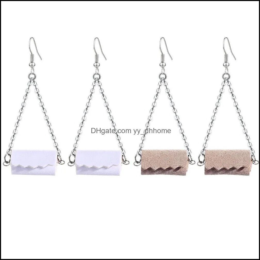 pu leather toilet paper roll drop dangle earrings necklace creative paper towels pendant necklaces statement funny earring gift for