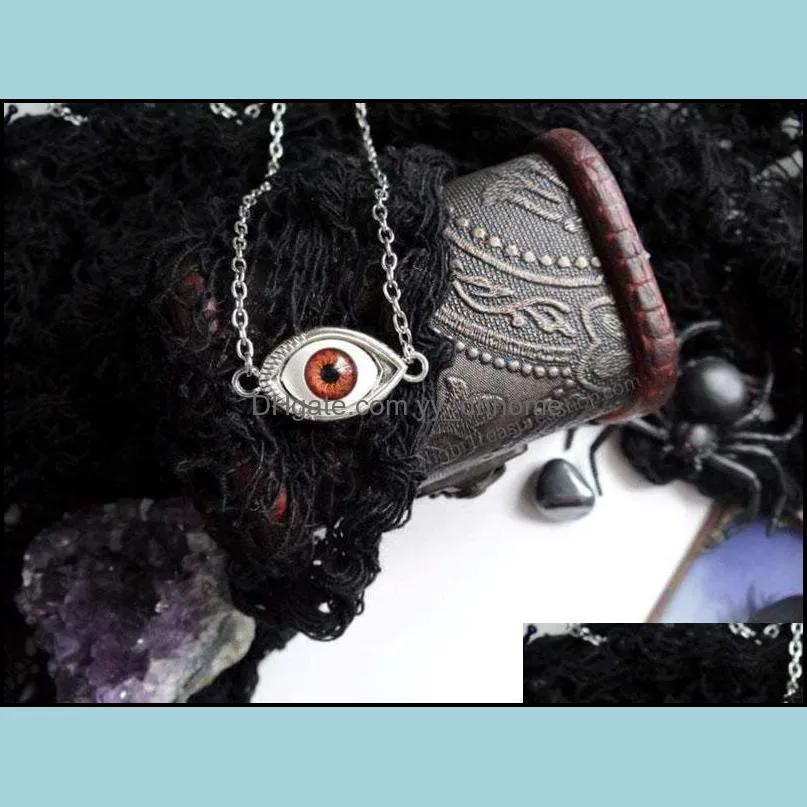 vintage bronze turkish evil devil eyes necklace pendant punk bff statement steampunk choker for women witch gothic jewelry gift