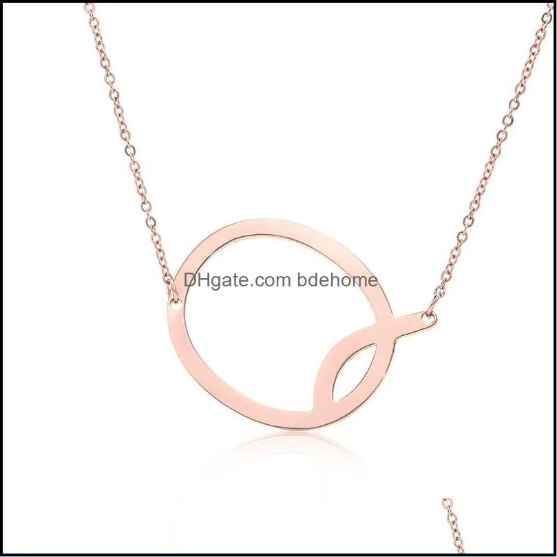 rose gold plated stainless steel necklace az english alphabet initial capital letter pendant necklace fashion jewelry for women