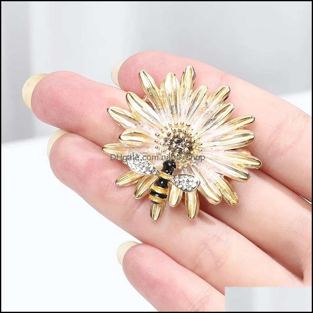 colorful cloth flower pin brooch wedding for women elegant fashion corsage pearl vintage jewelry accessories birthday gift