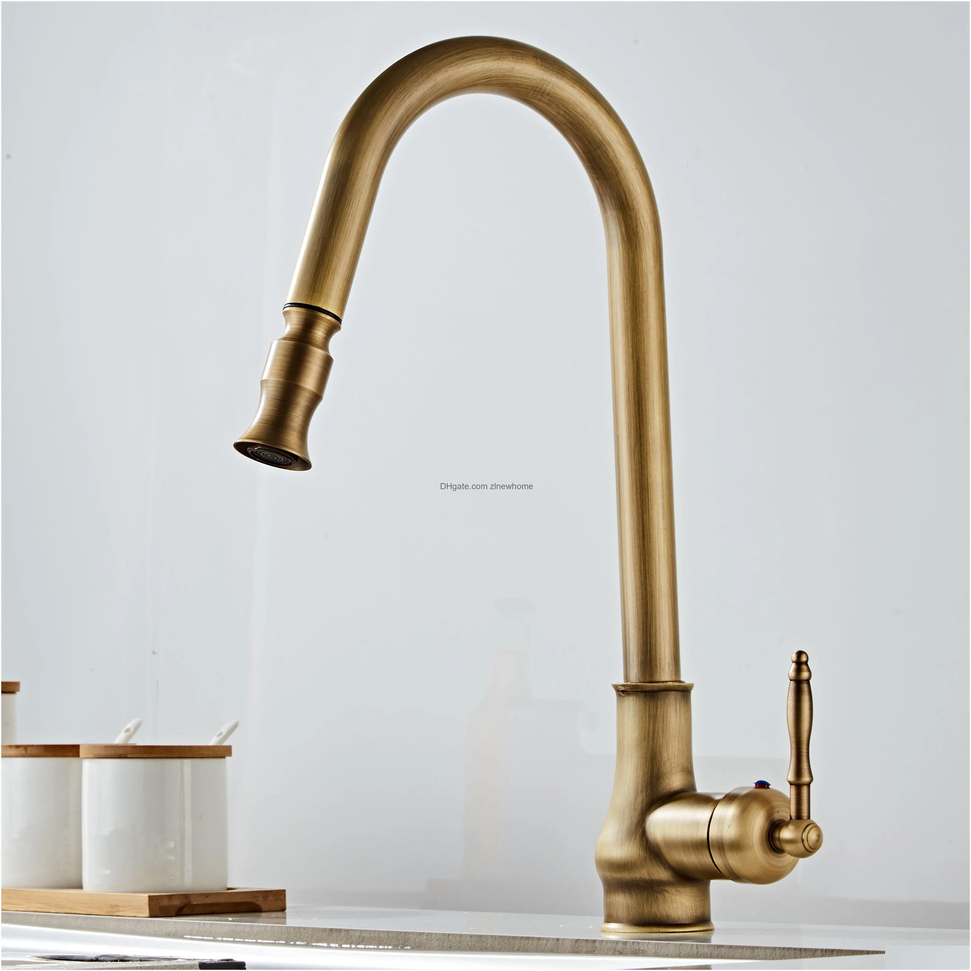 antique bronze kitchen faucets pull out cold sink swivel 360 degree water faucet water mixer pull down mixer taps elm902ab t200423