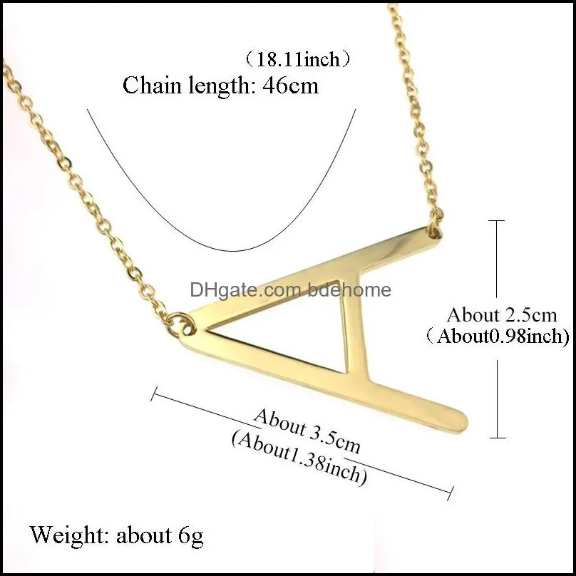 initial 26 english letter stainless steel necklace silver plated capital letter pendant necklace fashion jewelry for women giftz