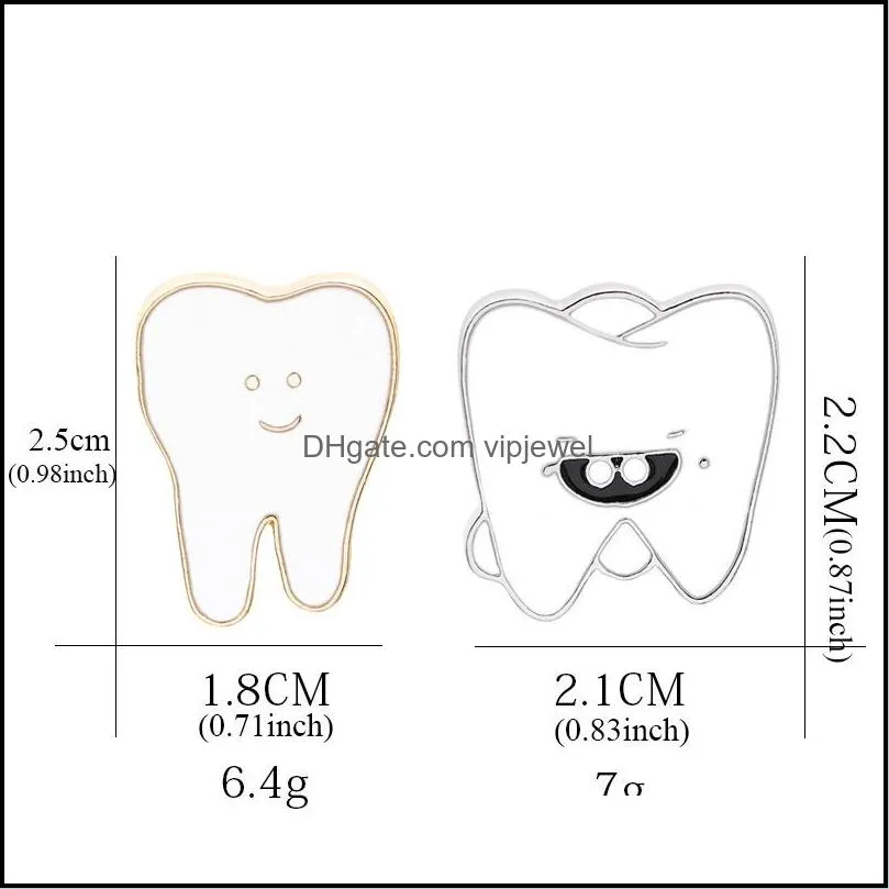 fashion cartoon teeth enamel brooches pin for women dentist hospital lapel pin hat bag pins denim shirt brooch jewelry gift