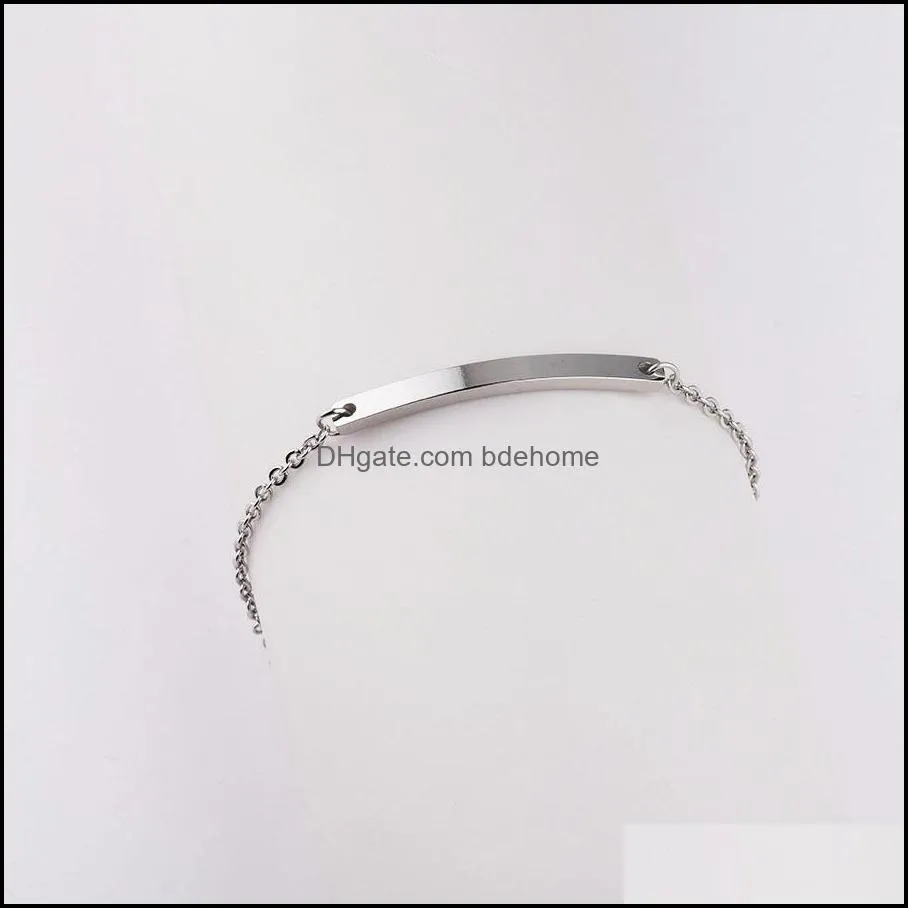 couple bracelet stainless steel lettering fashion creative silver chain bangle bracelet romantic curved surface valentines day