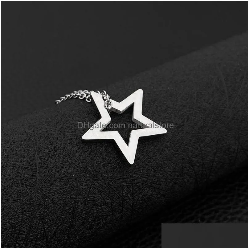 pendant necklaces titanium steel jewelry geometric shape stainless square round fashion simple accessories jewelrypendant